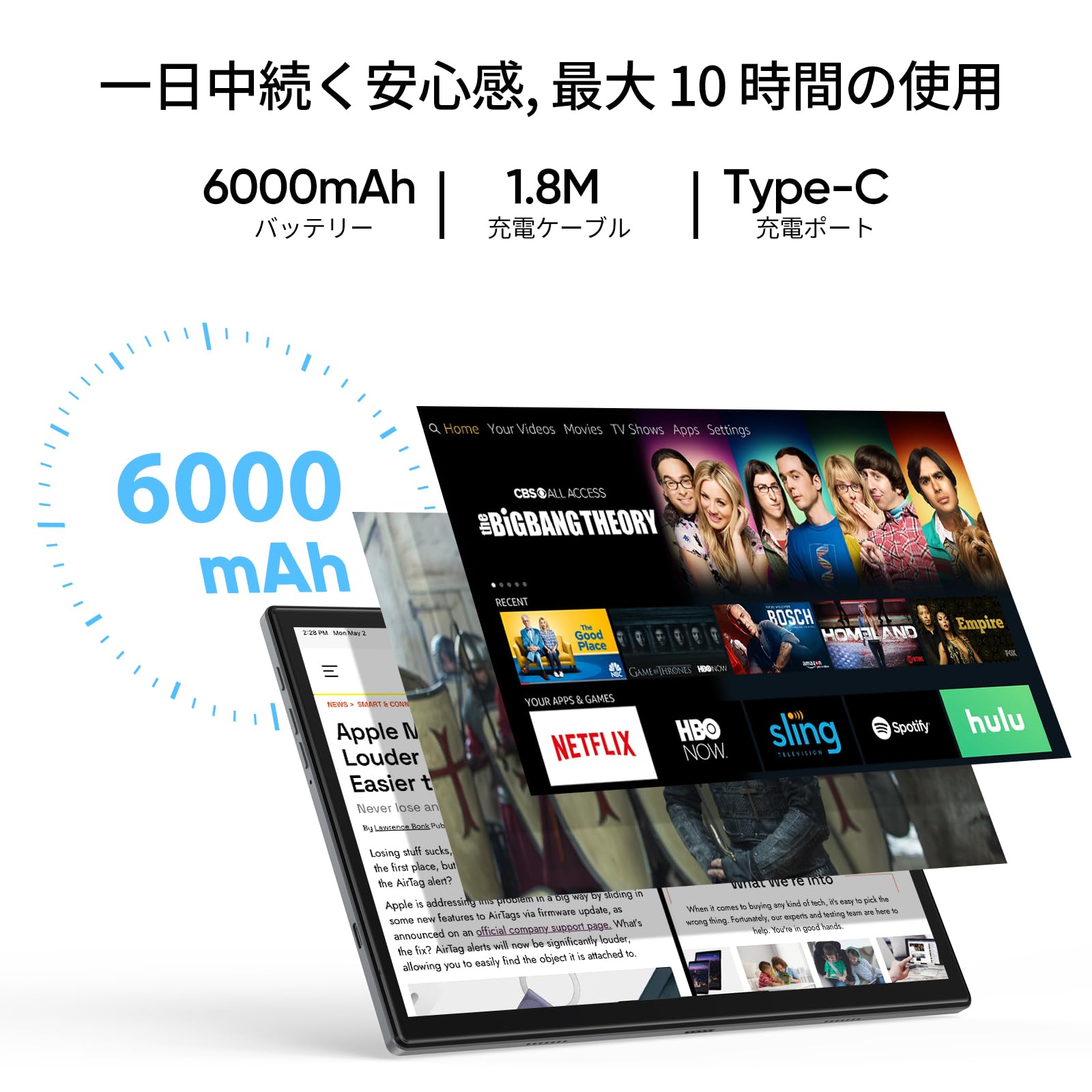 Amazon.co.jp: 【2025年夏、8コアCPU 1.8Ghz、8+128GB】タブレット 10